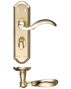 Fulton & Bray FB053SBPB Winchester Lever Bathroom (57mm c/c) Furniture 180 x 48mm Satin Brass / Polished Brass