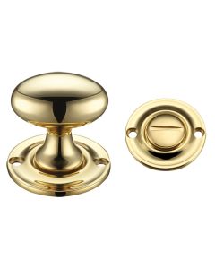 Fulton & Bray FB42 Oval Thumb Turn with Coin Release - 5mm spindle Polished Brass