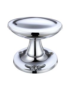 Fulton & Bray FB504CP Oval Stepped Mortice Knob Furniture 60mm Rose Dia Polished Chrome