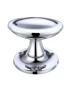 Fulton & Bray FB504PVDN Oval Stepped Mortice Knob Furniture 60mm Rose Dia PVDN Pvd Nickel