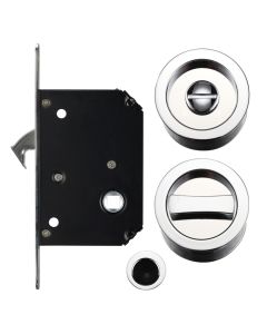 Zoo Hardware FB81CP Sliding Door Lock Set - Suitable for 35-45mm Thick Doors Polished Chrome