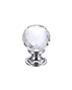 Fulton & Bray FCH03ACP Glass Ball Cabinet Knob - Facetted 25mm Polished Chrome