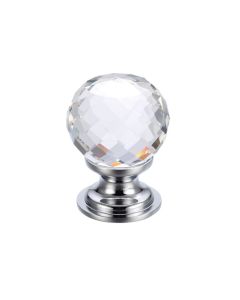 Fulton & Bray FCH03BCP Glass Ball Cabinet Knob - Facetted 30mm Polished Chrome