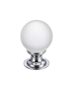 Fulton & Bray FCH04BCP Glass Ball Cabinet Knob - Frosted 30mm Polished Chrome