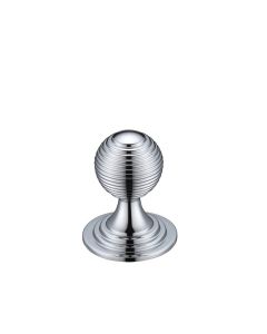 Fulton & Bray FCH08ACP Queen Anne Ringed Knob 25mm rose dia. Polished Chrome