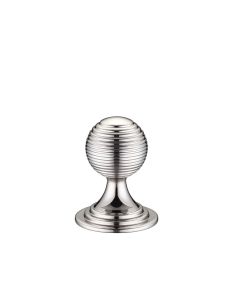 Fulton & Bray FCH08APN Queen Anne Ringed Knob 25mm rose dia. - Lacquered Polished Nickel
