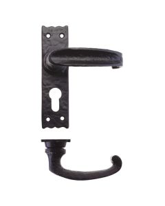 Foxcote Foundries FF211EP Traditional Slimline Thumb Lever on Euro Backplate - Black Antique
