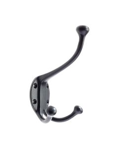 Foxcote Foundries FF73PCB Double Hat and Coat Hook Powder Coat Black