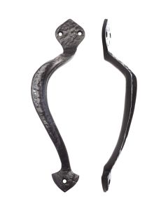Foxcote Foundries FF80L Offcentre Pull Handle - 9.5" - Left Hand Black Antique