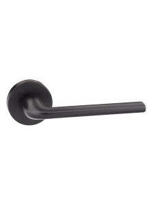 Forme Milly Designer Lever on Minimal Round Rose - Matt Black FMR133MB