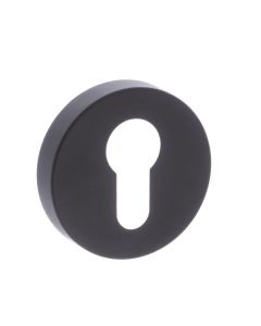 CleanTouch Anti-Bac Euro Escutcheon on Minimal Round Rose - Matt Black CTFMREMB