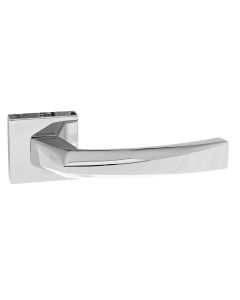 Forme Crystal Designer Lever on Minimal Square Rose - Polished Chrome FMS268PC