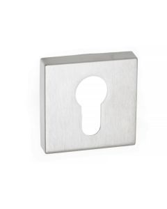 CleanTouch Anti-Bac Euro Escutcheon on Minimal Square Rose - Satin Chrome CTFMSESC