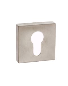 Forme Euro Escutcheon on Minimal Square Rose - Satin Nickel FMSESN