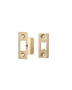 Eurospec FSF5009PVD Forend Strike & Fixing Pack To Suit Heavy Duty Tubular Latch Stainless Brass