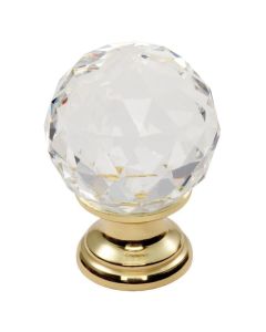 Fingertip FTD670ACTB Ftd Crystal Faceted Knob With Finished Base 25mm Polished Brass