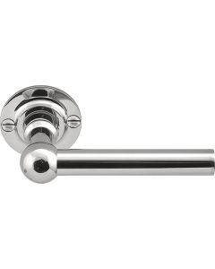 FORMANI FERROVIA FVL100/48 L-solid unsprung lever handle on 48mm rose polished stainless steel