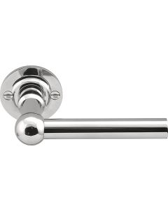 FORMANI FERROVIA FVL110/52 L-solid unsprung lever handle on 52mm rose polished stainless steel