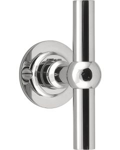 FORMANI FERROVIA FVT100/48 T-solid unsprung lever handle on 48mm rose polished stainless steel