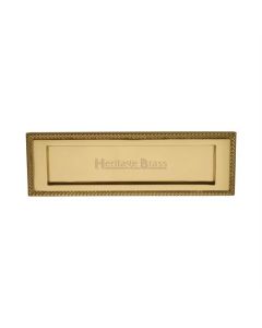 Heritage Brass G220-10-PB Georgian Rope Letterplate 10" x 3" Polished Brass Finish