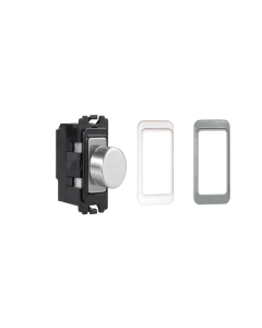 Eurolite Gd400-Ss 400W 2 Way Push On/Off Dimmer Switch Stainless Steel Black/White Trim