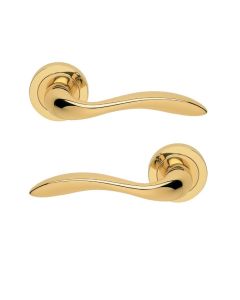 Manital GI5 Giava Lever On Concealed Fix Round Rose Otl (Polished Brass) Polished Brass