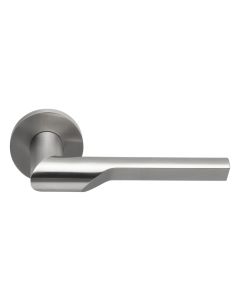 FORMANI RIVIO GL101-G solid sprung door handle on rose satin stainless steel