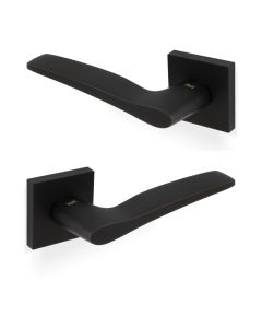Marius Schreyer Lever Door Handle On Square Rose (Otello) Matt Black PVD H1018SQMBPVD Eurospec