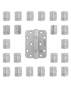 Thrust Bearing G13 Hinge Fire Door Hinge 102 X 76 X 3mm  - Radius Satin Stainless Steel H2N1103/13SSS/R Eurospec Bulk Oack No Screws H2N1103/13SSS/R/BKNS