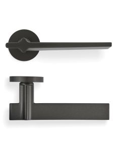 Yabu Pushelberg Lever Door Handle On Round Rose Anthracite H378ANT Eurospec