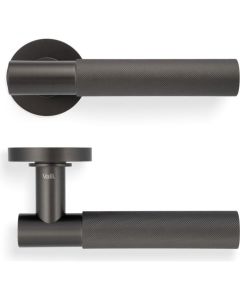 Antonio Citterio Lever Door Handle On Round Rose (Zigrinato) Dark Bronze PVD H379EDPVD Eurospec