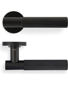 Antonio Citterio Lever Door Handle On Round Rose (Zigrinato) Matt Black PVD H379MBPVD Eurospec