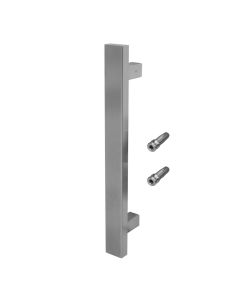 BLU, Inline Rectangular 'T' Bar Pull Handle, 400mm, Secret Fix for Aluminium doors, 316 Satin Stainless Steel HAB15-KIT-400-SA-SSS