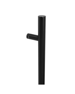 BLU, HAB2 Inline Round 'T' Bar Pull Handle, 900mm Long, 700mm Centres, 32mm Diameter, Universal Fixing, 316 Satin Stainless Steel in a PVD Satin Black Finish HAB2-900-UF-PBK