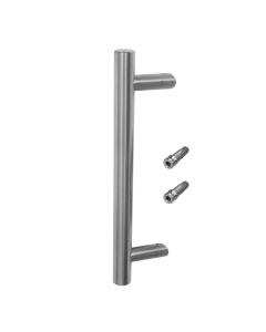 BLU, Offset Round 'T' Bar Pull Handle, 400mm, Secret Fix for Aluminium sliding doors, 316 Satin Stainless Steel HAB66-KIT-400-SA-SSS
