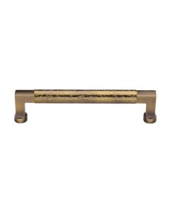 Heritage Brass Cabinet Pull Bauhaus Hammered Design 160mm CTC Antique Brass