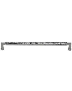 Heritage Brass Cabinet Pull Bauhaus Hammered Design 320mm CTC Polished Chrome