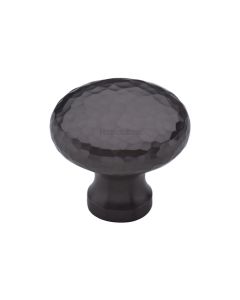 Heritage Brass Cabinet Knob Victorian Round Hammered Design 32mm Matt Bronze