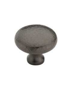 Heritage Brass Cabinet Knob Victorian Round Hammered Design 38mm Matt Bronze