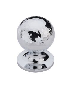 Heritage Brass Cabinet Knob Ball Hammered Design 25mm Polished Chrome