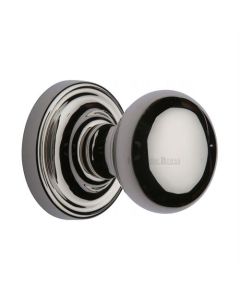 Heritage Brass HAM8361-PNF Mortice Knob on Rose Hampstead Design Polished Nickel finish