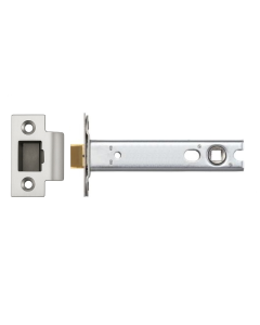 Ironzone Heavy Duty Bolthrough Tubular Latch 102mm with 83mm Backset Satin Stainless Steel