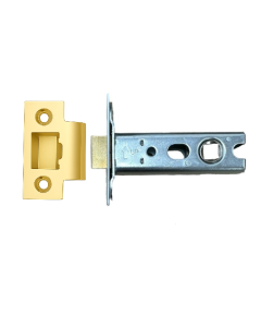Ironzone Heavy Duty Bolthrough Tubular Latch 64mm with 44mm Backset Polished Brass