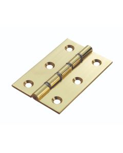 Carlisle Brass HDSW1 Hinge - Double Steel Washered Brass Butt C/W No 8 Eb Screws Polished/Lacquered