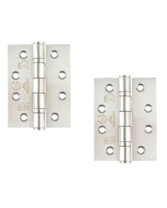 STEELWORKS Grade 13 Ball Bearing Fire Rated Hinges 102mm x 76mm x 3mm - Satin Stainless steel  