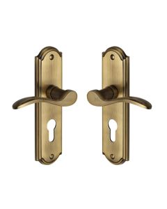 Heritage Brass HOW1348-AT Door Handle for Euro Profile Plate Howard Design Antique finish