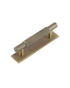 Frelan Hoxton Taplow Cabinet Handle on Back Plate 96mm cc Antique Brass HOX-2050AB-5050AB
