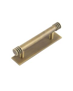 Frelan Hoxton Sturt Cabinet Handle on Back Plate 96mm cc Antique Brass HOX450AB-HOX5050AB