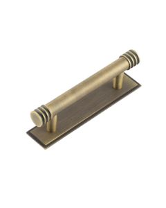 Frelan Hoxton Sturt Cabinet Handle on Back Plate 96mm cc Antique Brass HOX450AB-HOX6050AB