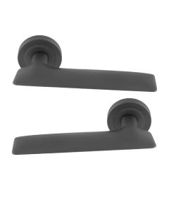 Manital Hygge due Door Handle on Round Rose - Anthracite